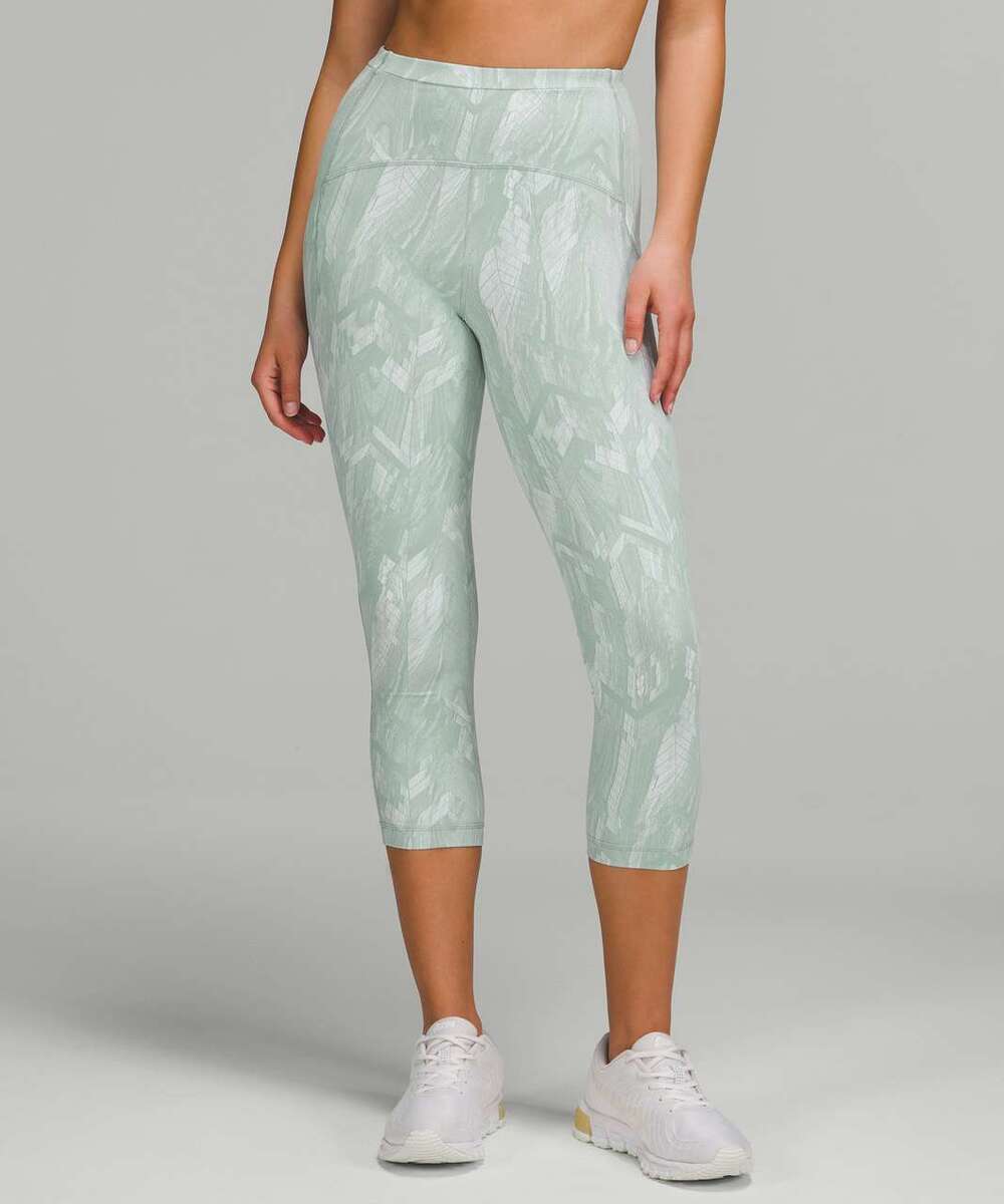 Lululemon Swift Speed High-Rise Crop 21" Jacquard Silver Blue White Size 6